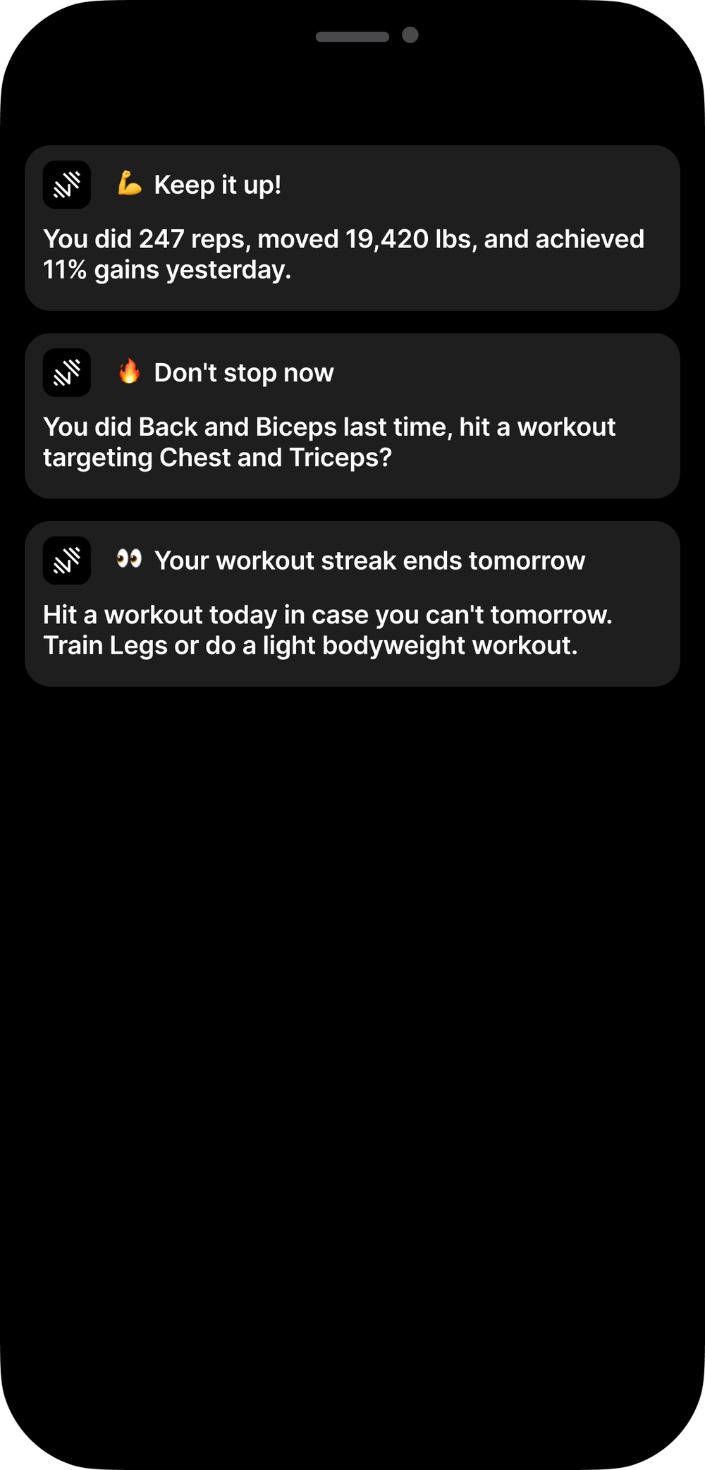 Workout Reminders