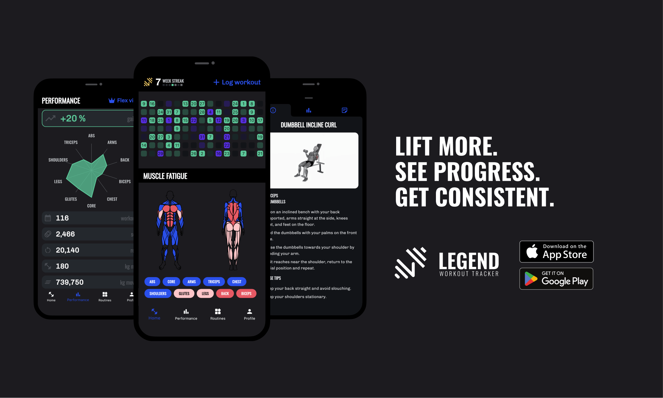 Track Muscle Group Progress — Legend - Workout Tracker